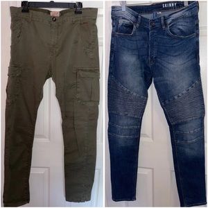 Bundle of men size 34 cargo/skinny jeans